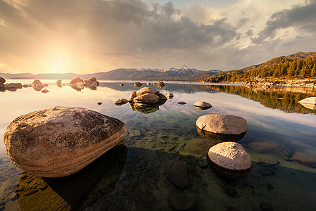 西藏风景日出日落风光图片背景