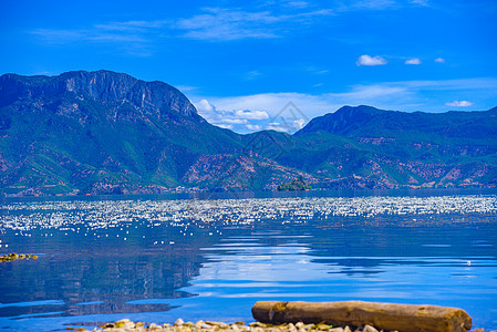 山水风景泸沽湖背景