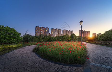 天空夜景素材城市小区景观背景