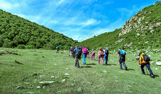 内蒙古户外野营爬山背景图片