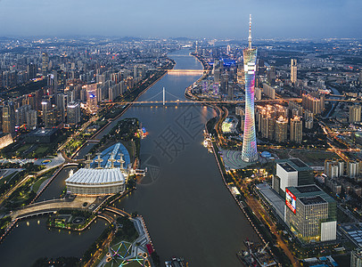 摩天大楼夜景广州CBD背景