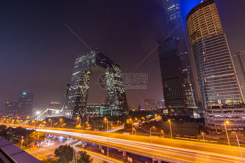 北京央视总部大厦夜景图片