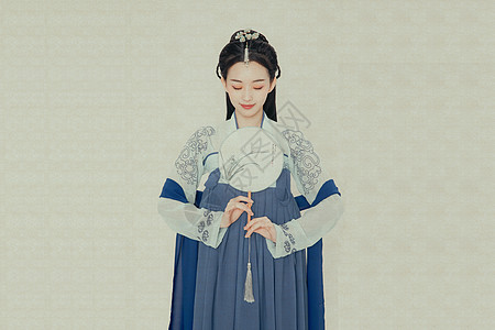 古风底纹古风汉服工笔画中国风美女背景