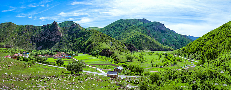 旅游旗内蒙古绿色环保新农村背景