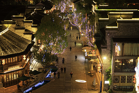 中国小镇南京老门东商圈夜景背景