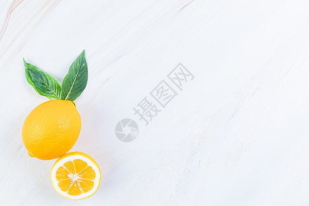 新鲜的柠檬水果背景图片