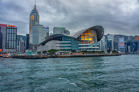 中国香港维多利亚港背景图片