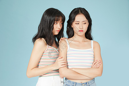 闺蜜之间生气图片素材