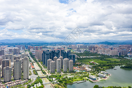 漳州碧湖公园周边建筑群背景图片