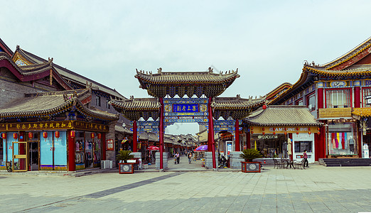 内蒙古大召寺呼和浩特大召寺塞上老街门楼背景