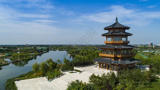 西安市鄠邑区渼陂湖景区背景图片