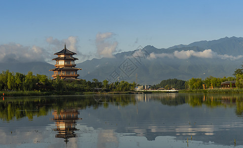 西安市鄠邑区渼陂湖景区背景