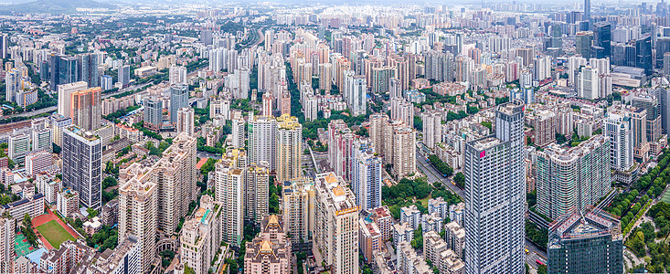 全景航拍广州天河区城市建筑群天际线背景图片
