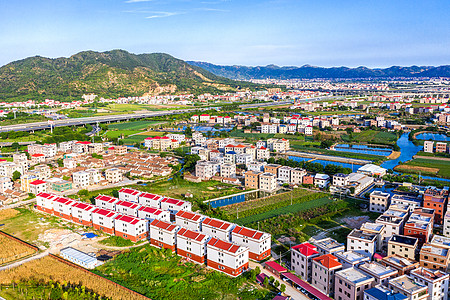 俯瞰城市龙海埭尾新农村环境背景