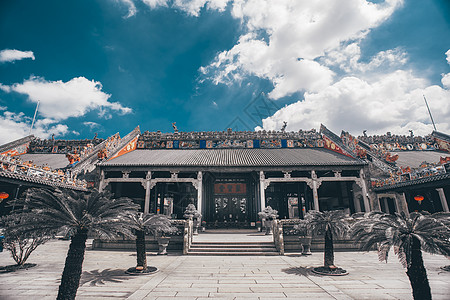 古建筑大门岭南建筑代表广州陈家祠大门背景