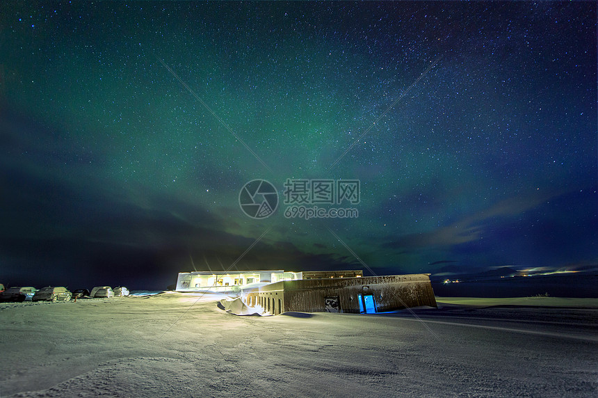 北欧冰岛Laxá Hótel拉夏酒店极光夜景图片