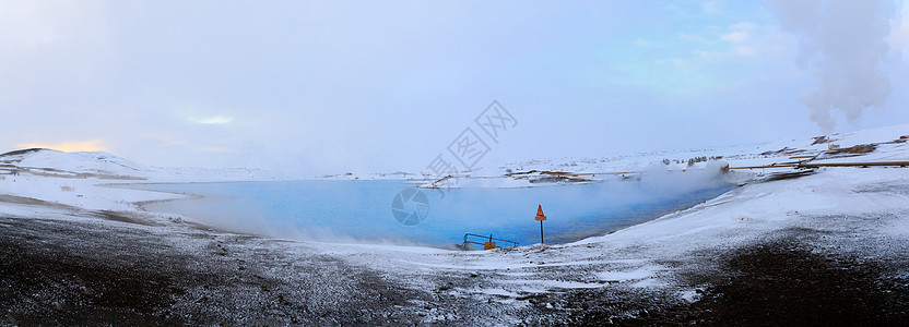冬季美景冰岛Mývatn米湖魅力风光背景
