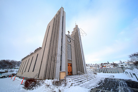 冰岛阿克雷里教堂风光美景高清图片