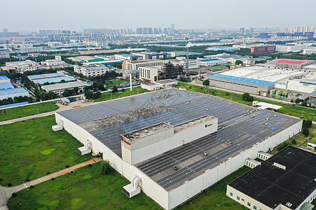 电子厂房工厂屋顶太阳能系统背景