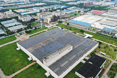 工厂屋顶太阳能系统高清图片