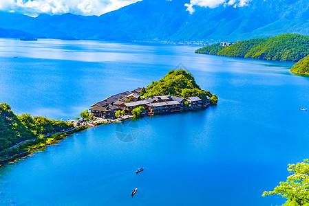 泸沽湖里格半岛背景图片