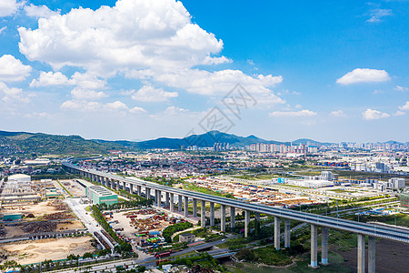 建筑剪影城市道路交通背景