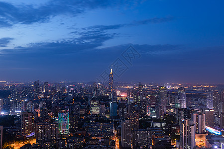 南京新街口城市建筑夜景高清图片