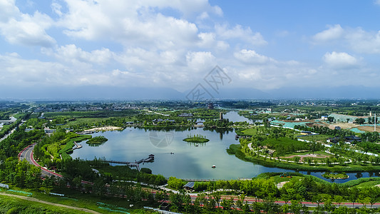 西安鄠邑区渼陂湖景区大景图片