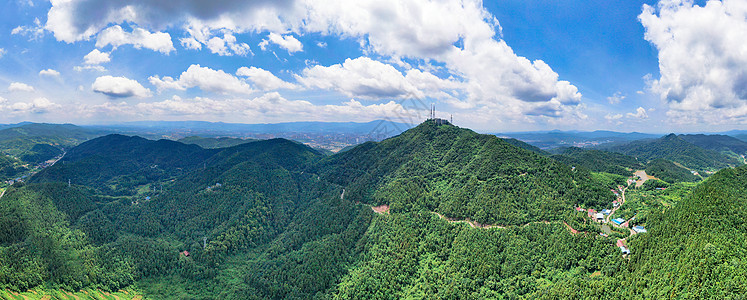 航拍湖南中坡山森林公园全景图图片