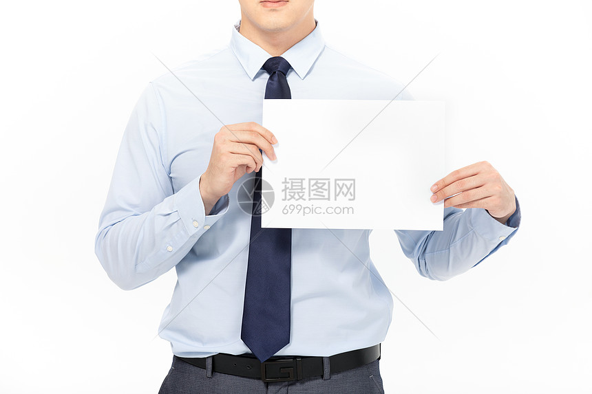 商务男性手举a4白纸高清图片下载 正版图片 摄图网
