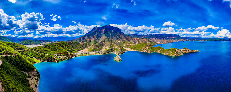 泸沽湖航拍全景图图片