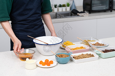 月饼制作食材特写图片