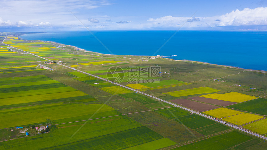 夏季青海湖自然风光图片