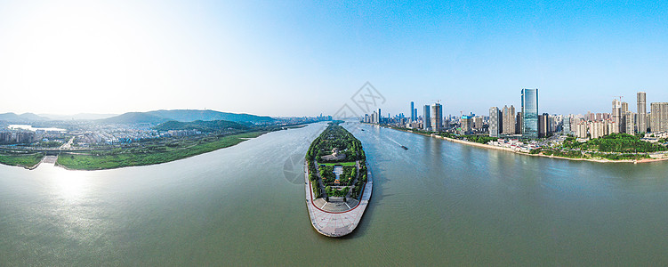 橘子洲头湖南湘江橘子洲航拍全景图背景