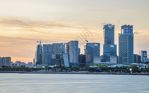 前海自贸区深圳前海海边公园背景