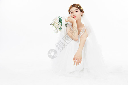 新娘美丽婚纱照背景图片