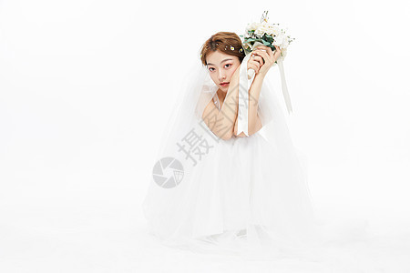 新娘美丽婚纱照背景图片