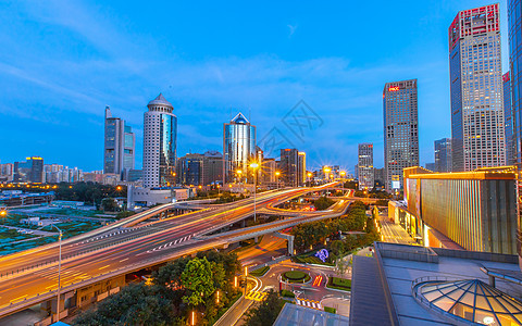 夕阳下的北京国贸cbd背景图片