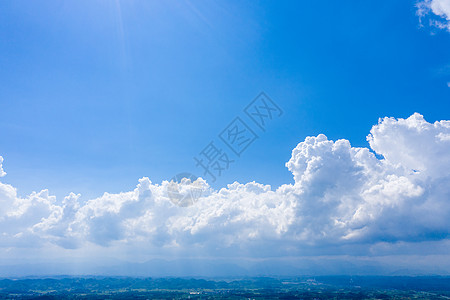 水稻海报阳光下的蓝天白云素材背景