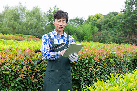 农场园丁记录植物生长状态图片