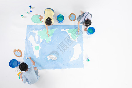 儿童绘画世界地图背景图片