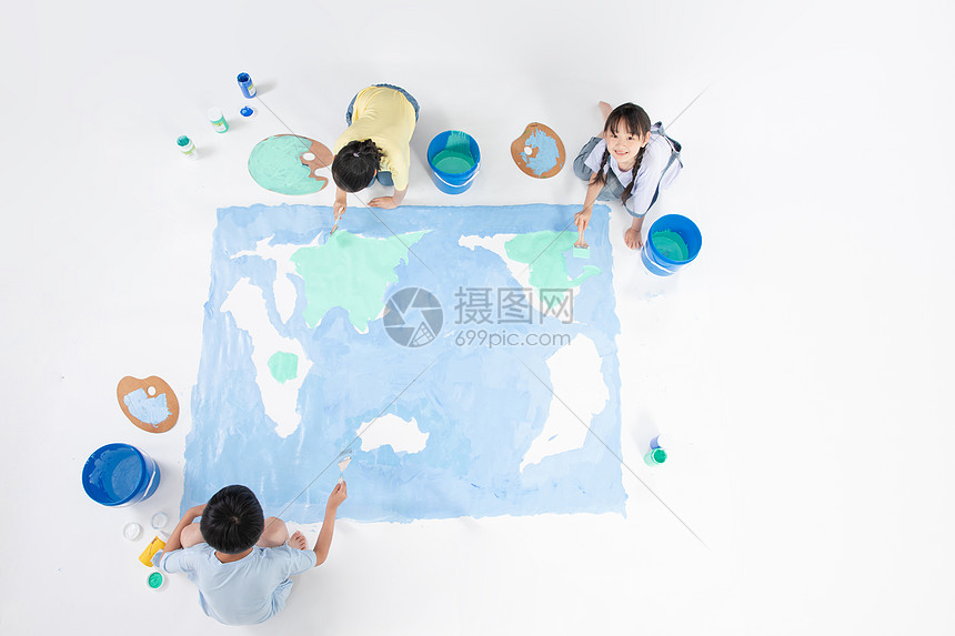 儿童绘画世界地图图片