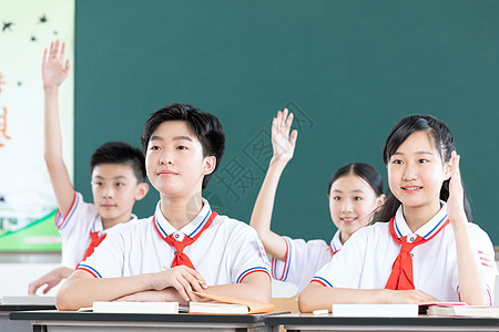 学生课堂上举手抢答图片