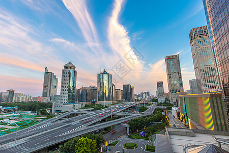 北京现代夕阳下的北京国贸cbd背景