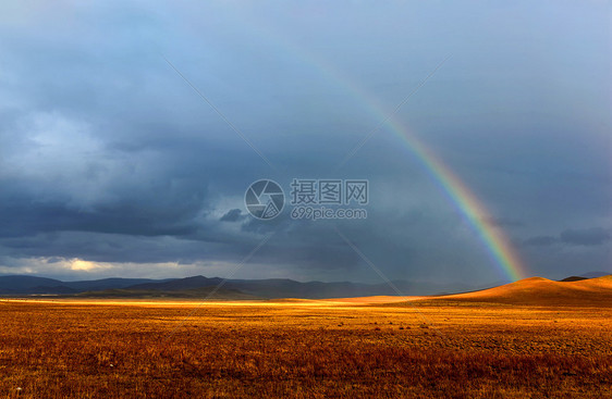 呼伦贝尔大草原彩虹图片