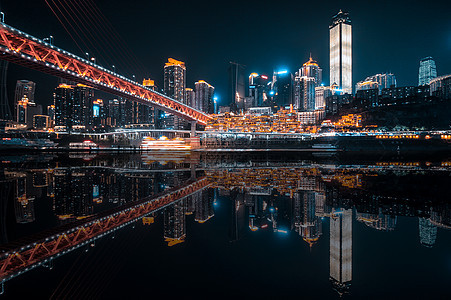 重庆千厮门大桥沿江高清图片素材