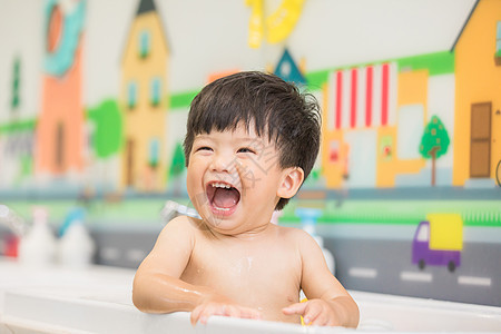 婴幼儿宝宝洗澡图片