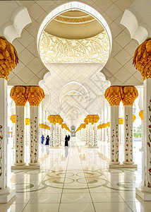 阿联酋阿布扎比清真寺内景图片