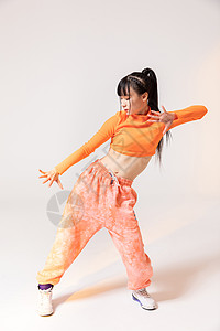 热血街舞女生舞蹈动作背景图片
