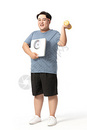 肥胖男士哑铃运动减肥图片